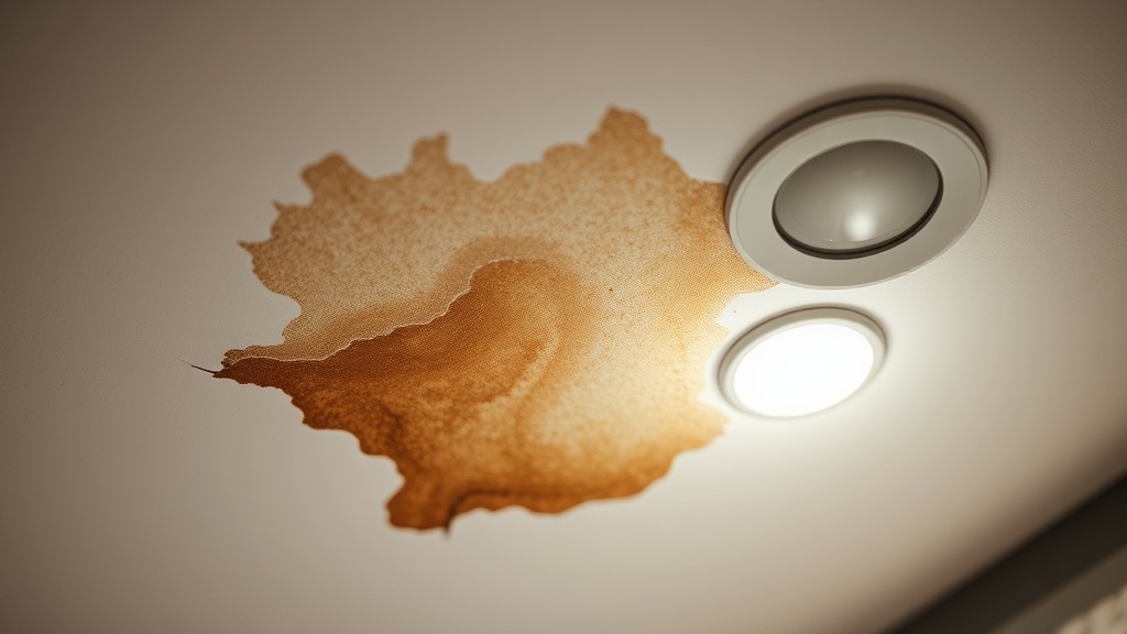 Spreading water damage on a ceiling — the hidden leak you need to find